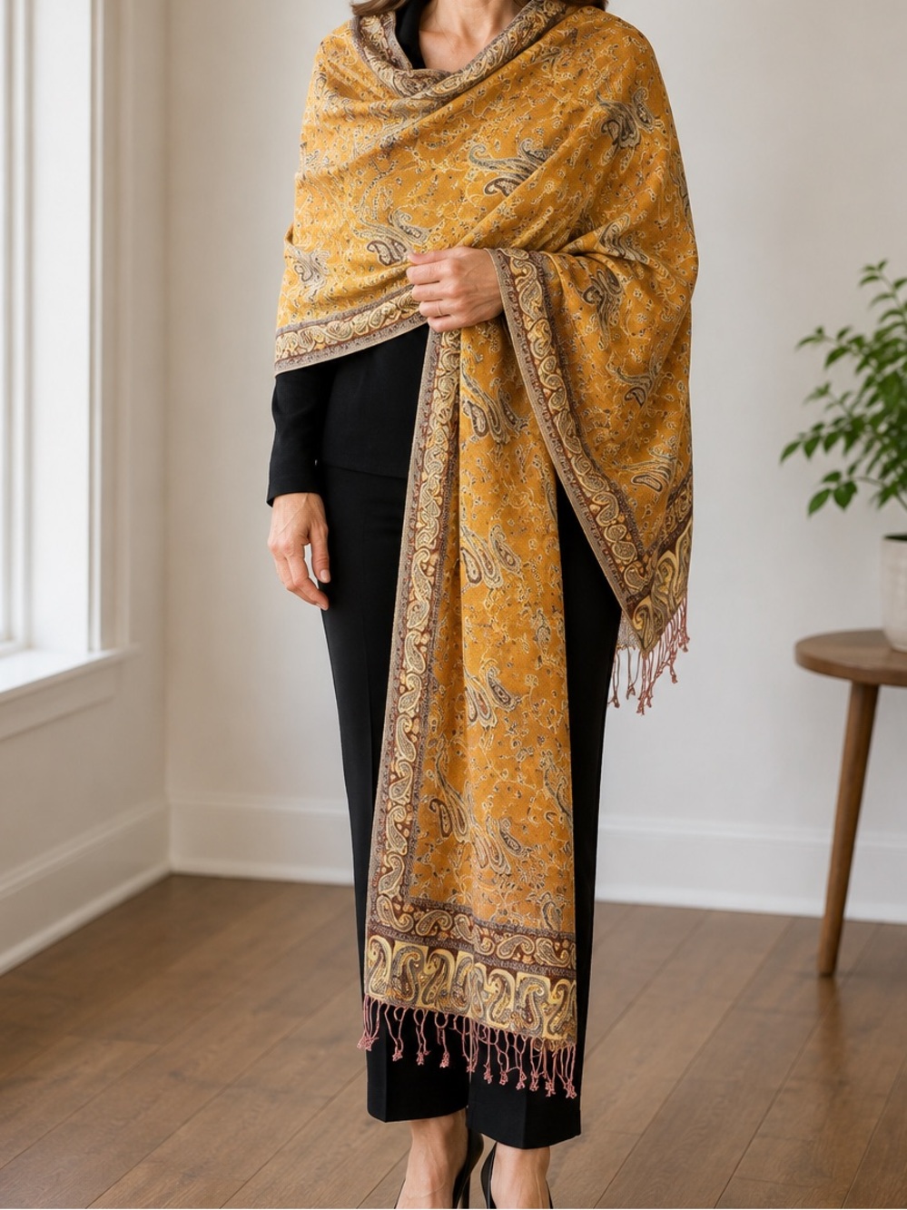 Gold Paisley wrap/scarf